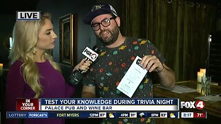 Test your trivia knowledge at Palace Pub and Wine Bar 8 AM