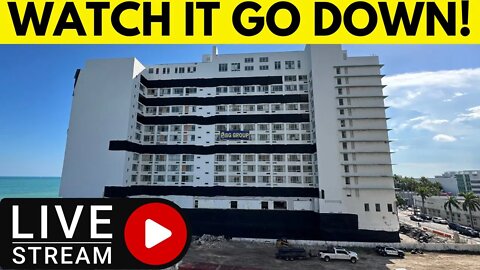 Historical Deauville Florida Hotel IMPLOSION LIVE!