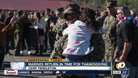 Families, friends await return of Marines and sailors ahead of Thanksgiving