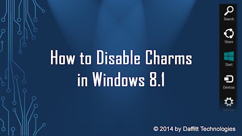 How To Dsable The Charms Bar in Windows 8