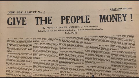 014 – Murdoch University - Give the People Money by Sir Walter Murdoch