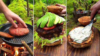 The best burger in the forest! Watch everyone!