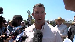 Rep. Duncan Hunter speaks to the media in San Diego