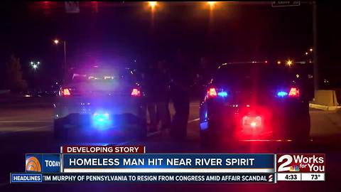 Vehicle hits homeless man near River Spirit Casino