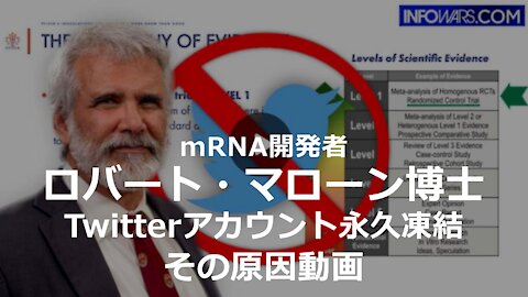 ロバート・マローン博士（mRNA技術開発者）Twitterアカウント永久凍結 その原因動画
