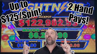 Lightning Link - High Stakes - Up to $125/Spin - 2 Jackpot Hand Pays!