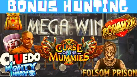 EPIC LOW STAKES BONUS SESSION : FOLSOM PRISON, CURSE OF THE MUMMIES, BONANZA & CLUEDO MIGHTY WAYS