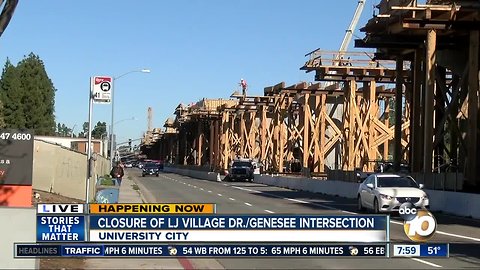 Closure of La Jolla Village Dr. / Genesee intersection