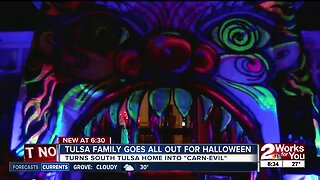 Tulsa family goes all out with creepy carnival display