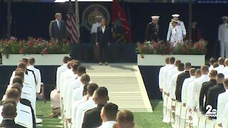 Vice President Kamala Harris becomes first woman to deliver commencement address at Naval Academy