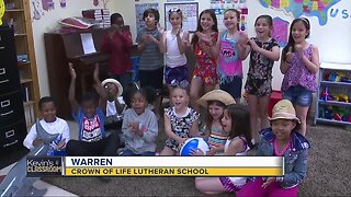 Kevin visits Crown of Life Lutheran School in Warren