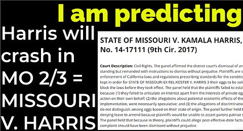 I am predicting: Harris will crash in Missouri Feb 3 = MISSOURI VS HARRIS prophecy