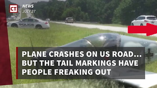 Plane Crashes On Us Road… But The Tail Markings Have People Freaking Out