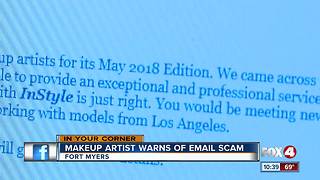 Makeup Artists Warms of Email Scam