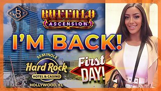 Buffalo Ascension Slot Machine Fun 🎰 | Hollywood Hard Rock | $20 Spins! | Day 1 Trip Vlog 🌴