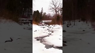 Ice river in winter
