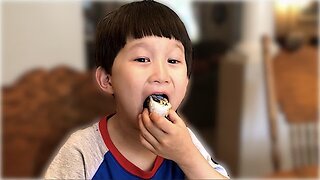 Little Asian Boy Tries Sushi For The First Time