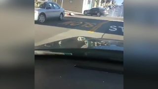 WARNING: STRONG LANGUAGE - Passenger flung out of car in San Francisco sideshow stunt