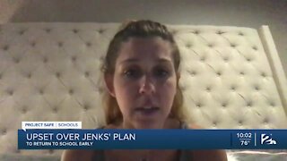 Parent upset over Jenks' return to school plan