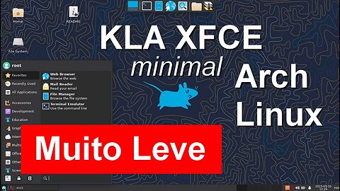 KLA XFCE pequena distro baseada em Arch Linux usando overlayfs frugal install. Super Rápido