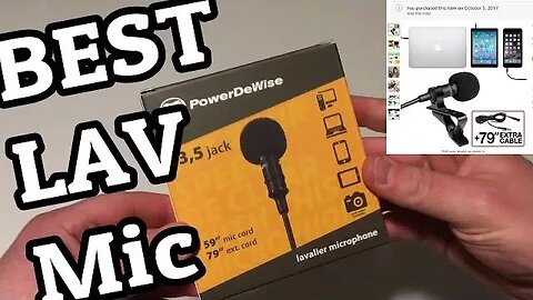 CHEAP Lav Microphone! $22 on AMAZON PowerDeWise Lavalier Lapel Microphone for vLogs and Unboxing