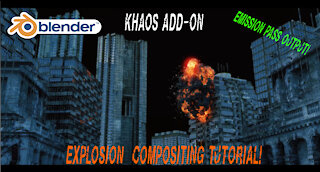 Blender 3D Explosion compositing: Using the emission pass