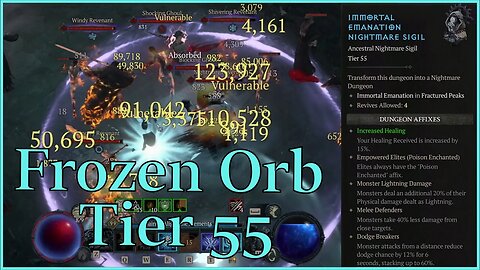 Immortal Emanation (Tier 55) - Frozen Orb Sorc (No Commentary)