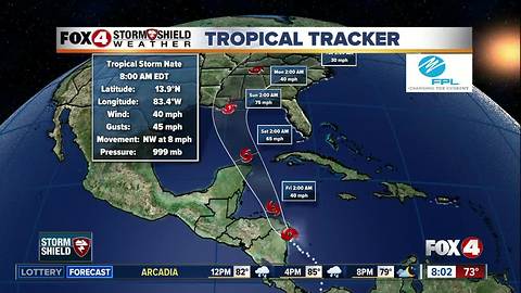 Tropical Depression 16 Strengthens to Tropical Storm Nate -- 8 AM Thursday update