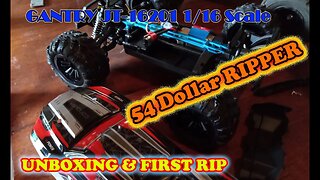 54 dollar RIPPER - GANTRY JT-16102 CONQUER 2023 New 1/16 Scale Monster Truck - UnBoxing & First RIP