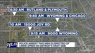 Two men arrested in Detroit crime spree
