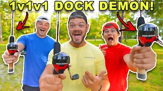 1v1v1 DOCK DEMON Biggest Fishing Challenge!