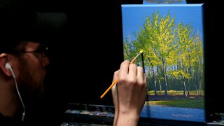 Acrylic Landscape Painting of Spring Trees - Time Lapse - Artist Timothy Stanford