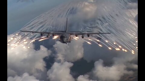 Amazing AC-130 Gunship in Action - Firing All Its Cannons