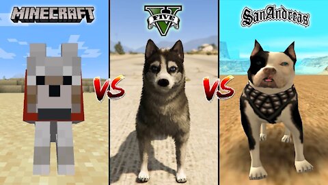 MINECRAFT DOG VS GTA 5 DOG VS GTA SAN ANDREAS DOG - WHO IS BETTER?
