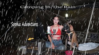 Camping In The Rain With My Dog - Relaxing In Tent With Sound Of Rain