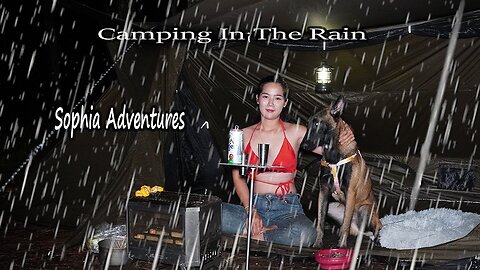 Camping In The Rain With My Dog - Relaxing In Tent With Sound Of Rain