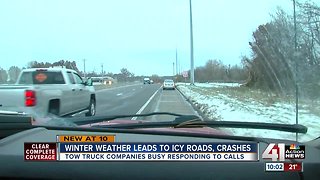 Wintry weather leads to icy roads, crashes