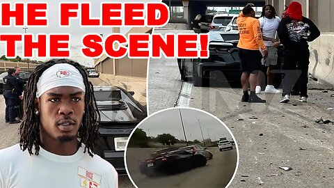 SHOCKING video show Chiefs WR Rashee Rice FLEEING THE SCENE of MAJOR CAR CRASH! Why is he in HIDING?