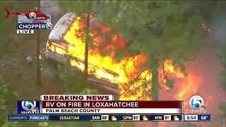 RV engulfed by flames in Loxahatchee