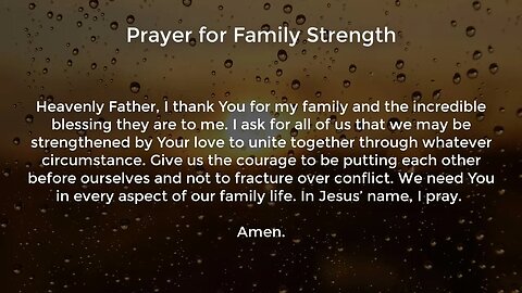 Prayer for Family Strength