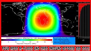 Four M-Flares And CMEs Inbound October 3rd 2022! Yes Again!