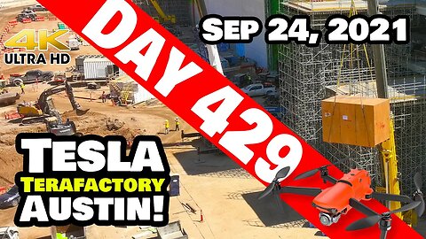 Tesla Gigafactory Austin 4K Day 429 - 9/24/21 - GIGA TEXAS - LOADS GOING INTO BATTERY CELL AREA!