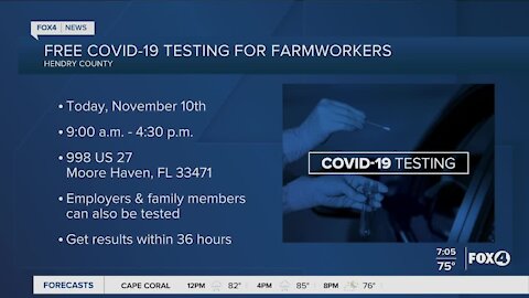 Free Covid testing for farmworkers in Hendry County