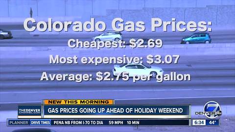 Gas prices going up ahead of Memorial Day