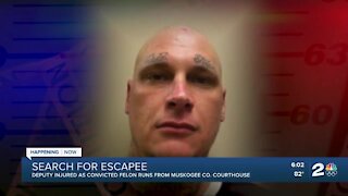 Deputy injured as convicted felon runs from Muskogee County courthouse