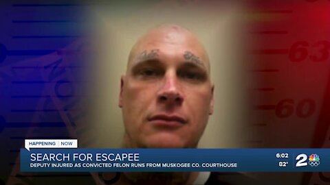 Deputy injured as convicted felon runs from Muskogee County courthouse