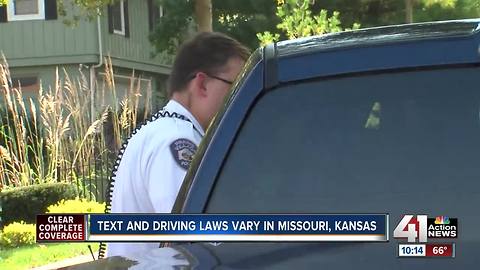 Text and driving laws vary in Missouri, Kansas