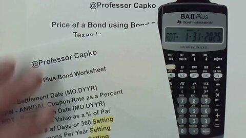 Calculating the Price of a Bond in the Real World Using the BAII Plus Bond Function