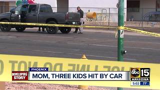 Valley mother and three kids hit by car while crossing Phoenix intersection