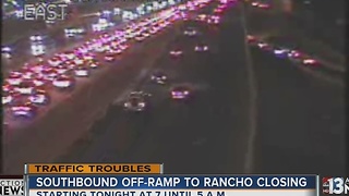 Southbound US 95 off-ramp to Rancho Drive closed Friday night